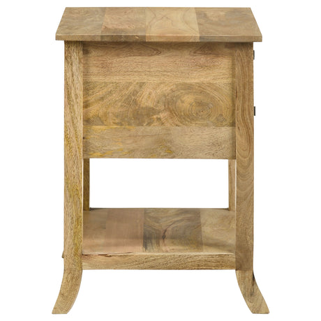 Side Table - Russo 2-drawer Accent Table with Open Shelf Natural Mango