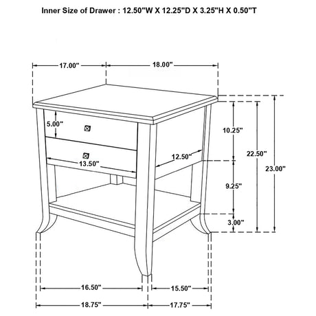 Side Table - Russo 2-drawer Accent Table with Open Shelf Natural Mango