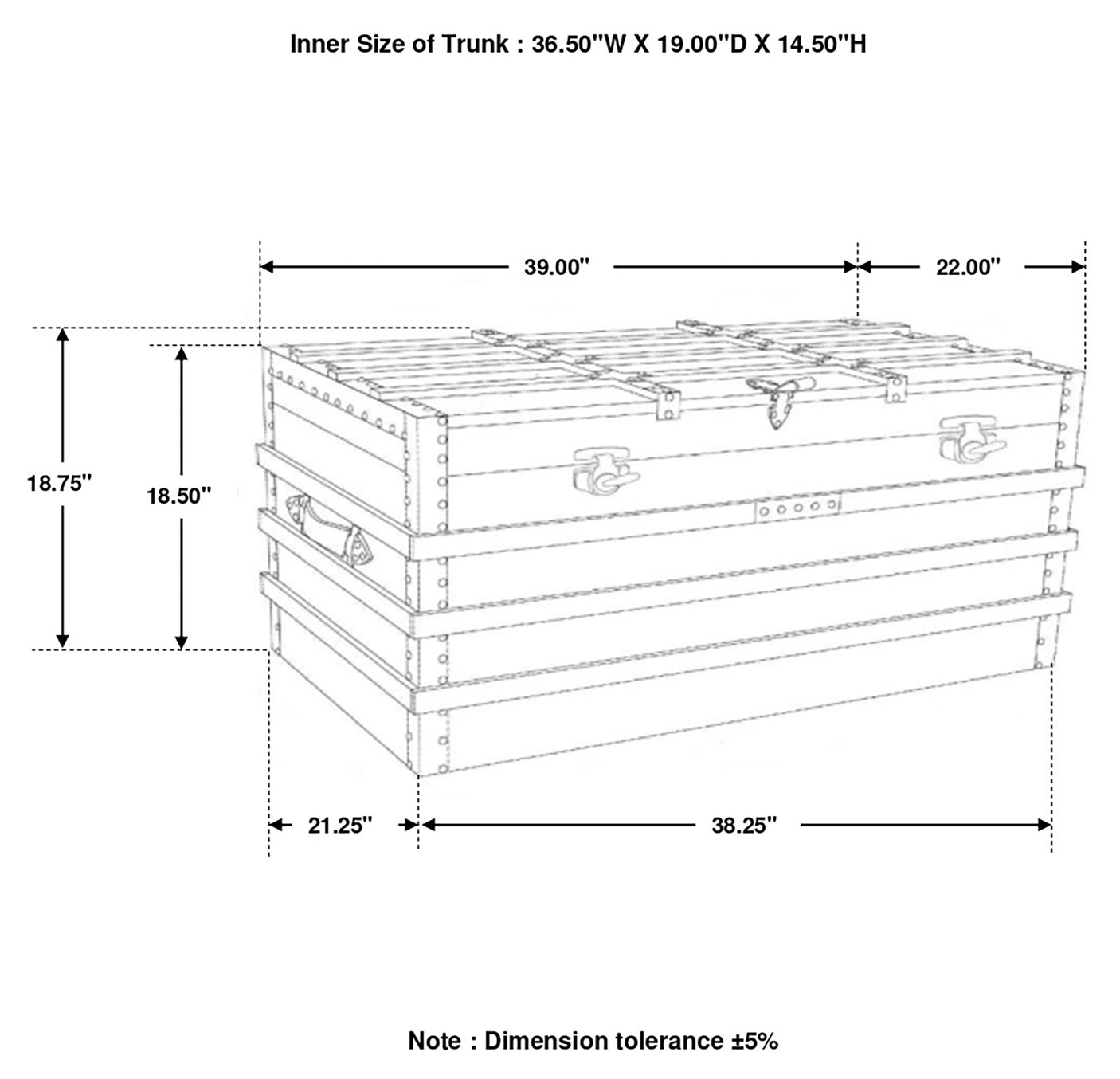 Storage Trunk - Simmons Rectangular Storage Trunk Natural and Black