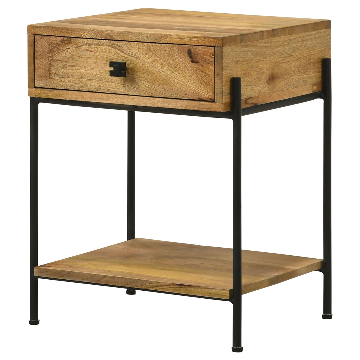 Declan 1 - drawer Accent Table with Open Shelf Natural Mango and Black | Coaster - 959556 - Home Elegance USA - 5