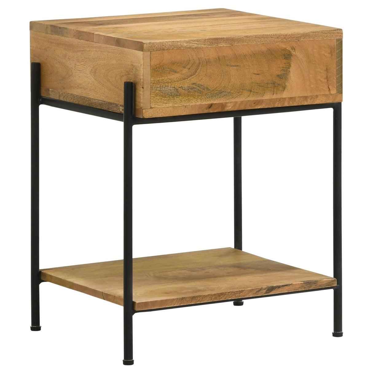 Declan 1 - drawer Accent Table with Open Shelf Natural Mango and Black | Coaster - 959556 - Home Elegance USA - 7