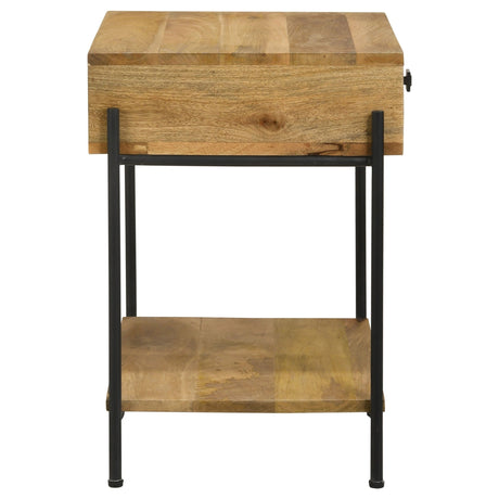 Declan 1 - drawer Accent Table with Open Shelf Natural Mango and Black | Coaster - 959556 - Home Elegance USA - 9