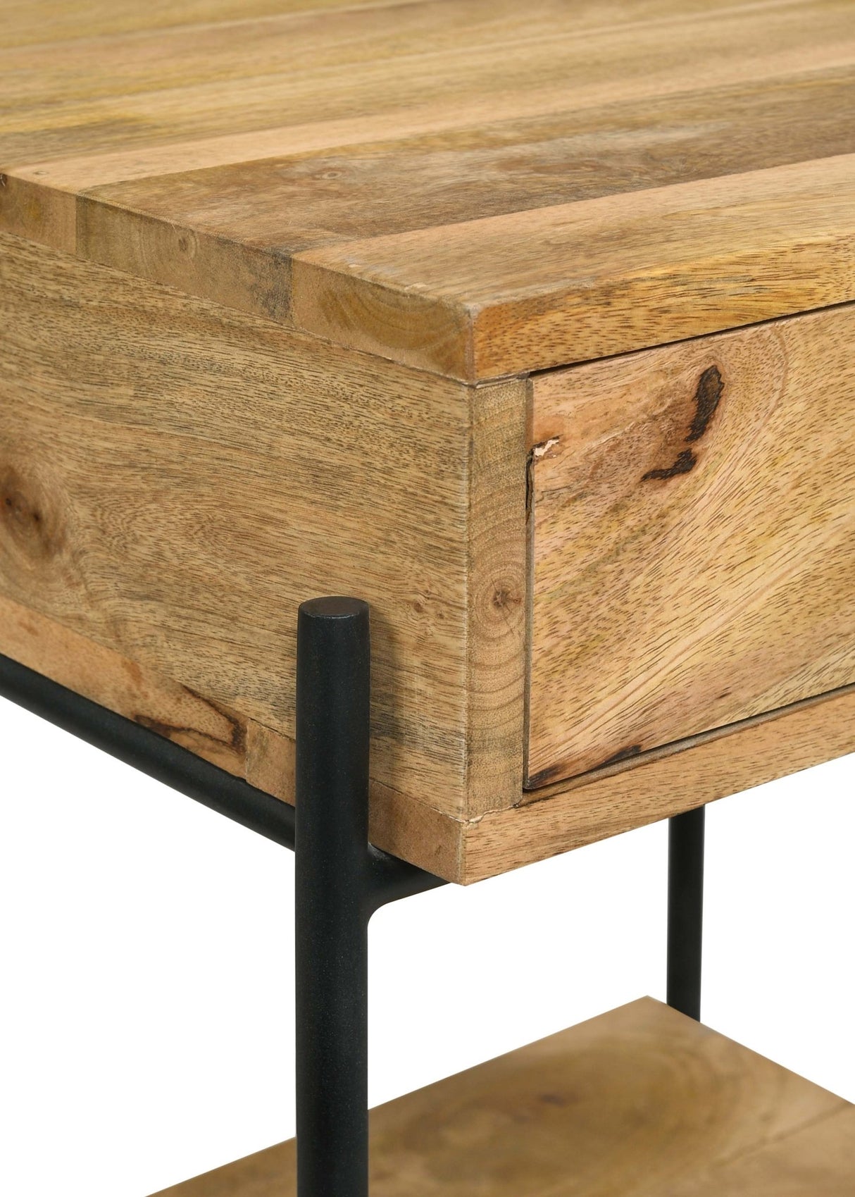 Declan 1 - drawer Accent Table with Open Shelf Natural Mango and Black | Coaster - 959556 - Home Elegance USA - 11