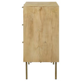 Zamora 3 - drawer Accent Cabinet Natural and Antique Brass - 959579 - image - 6