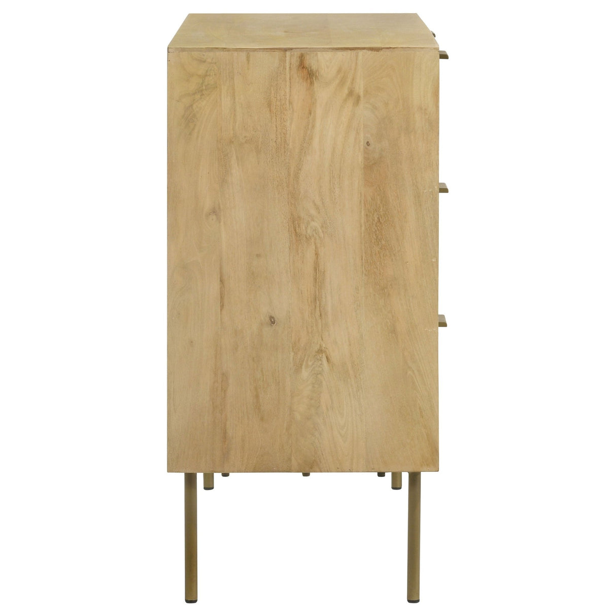 Zamora 3 - drawer Accent Cabinet Natural and Antique Brass - 959579 - image - 9