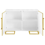 Elsa 2 - door Accent Cabinet with Adjustable Shelves White and Gold - 959594 - image - 3