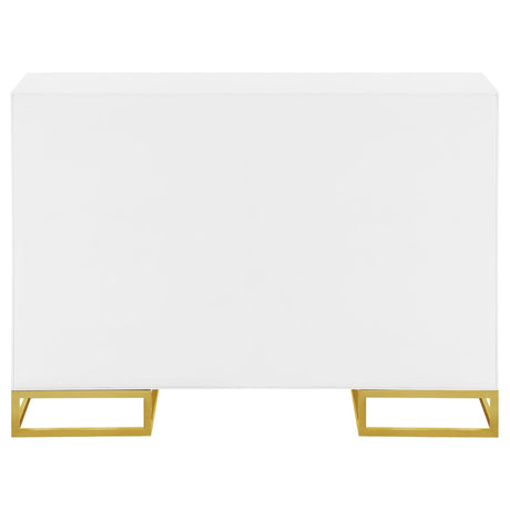 Elsa 2 - door Accent Cabinet with Adjustable Shelves White and Gold | Coaster | Home Elegance USA