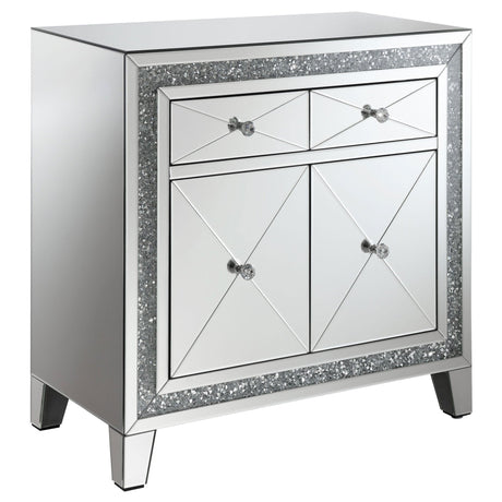 Arwen 2 - drawer Accent Cabinet Clear Mirror with LED Lighting | Coaster | Home Elegance USA