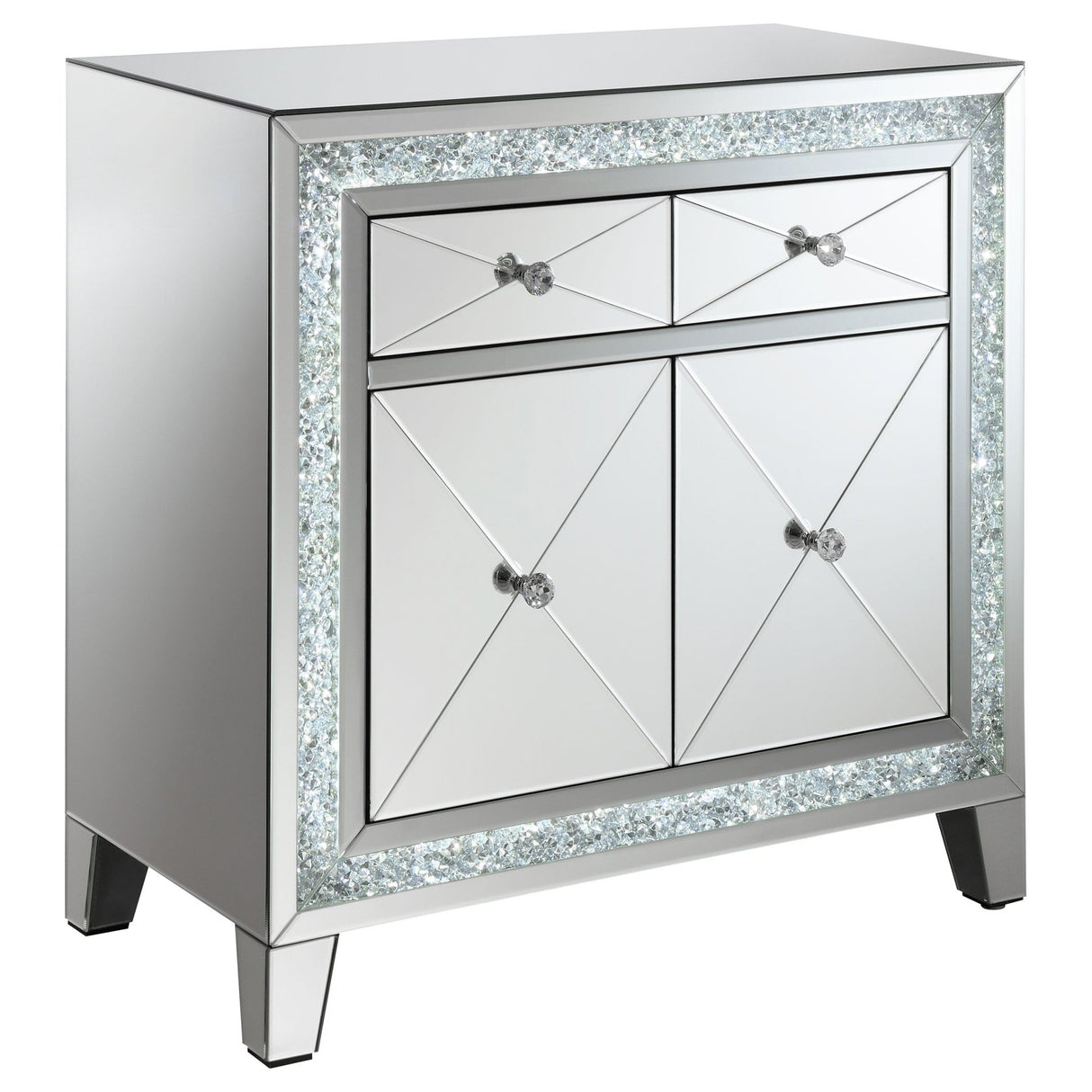 Arwen 2 - drawer Accent Cabinet Clear Mirror with LED Lighting - 959619 - image - 4