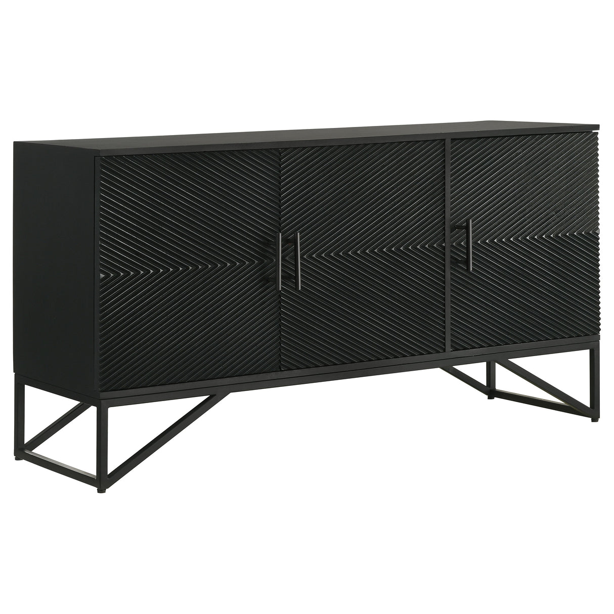 Accent Cabinet - Riddell 3-door Accent Cabinet Black