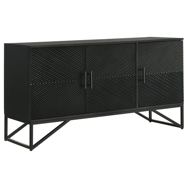 Accent Cabinet - Riddell 3-door Accent Cabinet Black