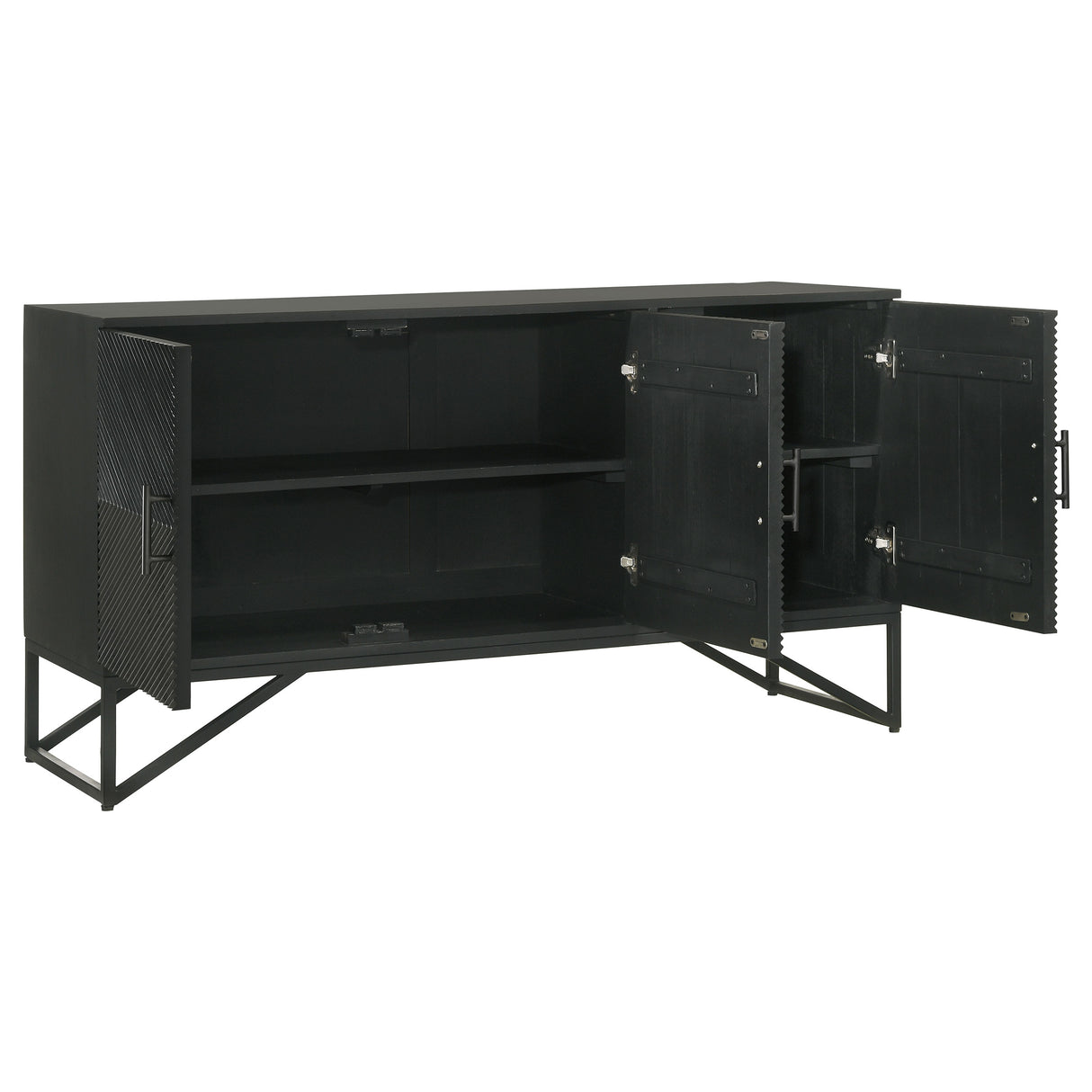 Accent Cabinet - Riddell 3-door Accent Cabinet Black