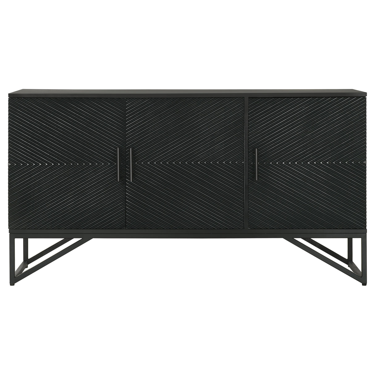 Accent Cabinet - Riddell 3-door Accent Cabinet Black