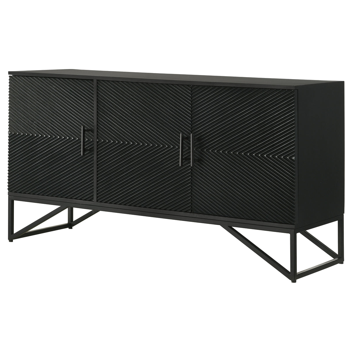 Accent Cabinet - Riddell 3-door Accent Cabinet Black