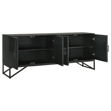 Riddell 4 - door Accent Cabinet Black | Coaster | Home Elegance USA