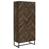 Carolyn 2 - door Accent Cabinet Rustic Oak and Gunmetal | Coaster | Home Elegance USA