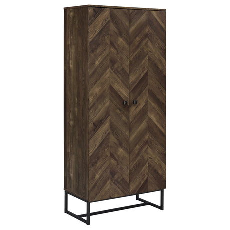 Carolyn 2 - door Accent Cabinet Rustic Oak and Gunmetal | Coaster | Home Elegance USA