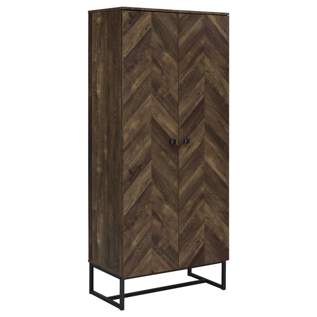 Tall Accent Cabinet - Carolyn 2-door Accent Cabinet Rustic Oak and Gunmetal