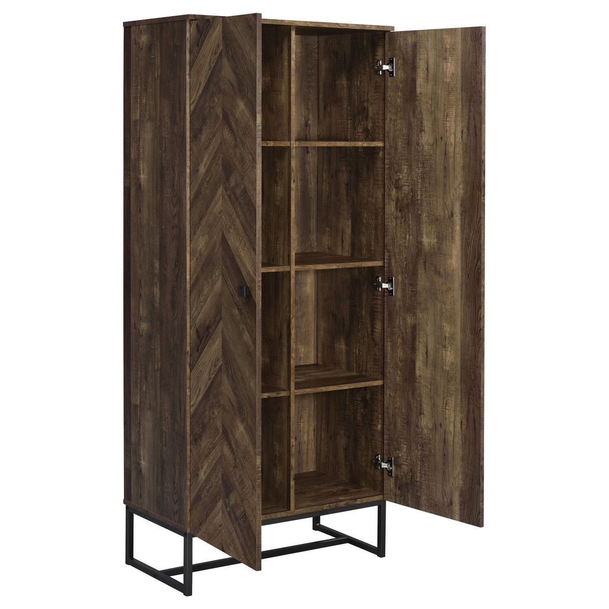 Carolyn 2 - door Accent Cabinet Rustic Oak and Gunmetal | Coaster | Home Elegance USA