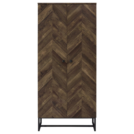 Tall Accent Cabinet - Carolyn 2-door Accent Cabinet Rustic Oak and Gunmetal