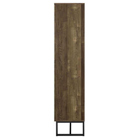 Tall Accent Cabinet - Carolyn 2-door Accent Cabinet Rustic Oak and Gunmetal