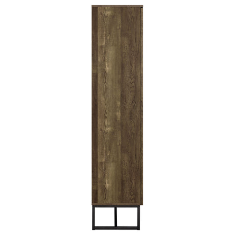 Tall Accent Cabinet - Carolyn 2-door Accent Cabinet Rustic Oak and Gunmetal