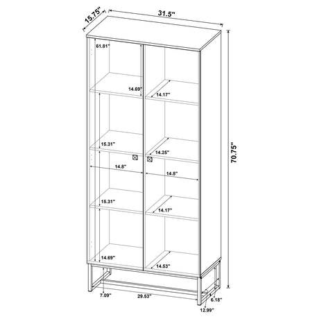 Tall Accent Cabinet - Carolyn 2-door Accent Cabinet Rustic Oak and Gunmetal