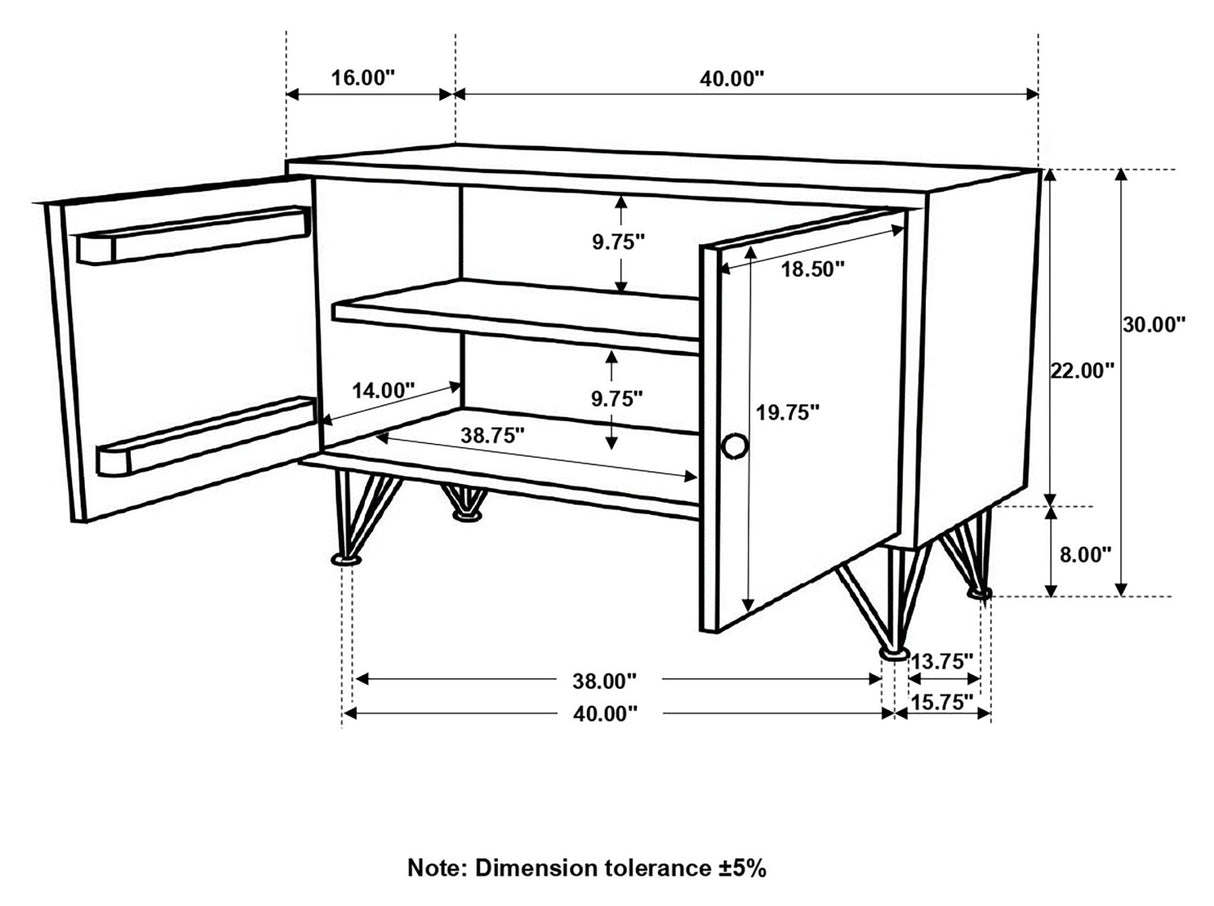 Accent Cabinet - Eileen Rectangular 2-door Accent Cabinet Natural