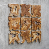 Talia Wood Wall Decor (Set of 9) - Light Brown by Uttermost - View 3