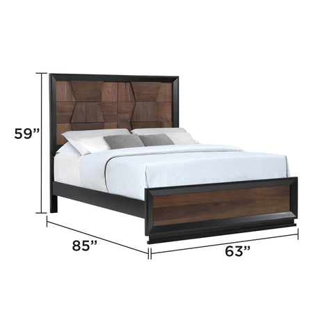 Houston Traditional Style Queen 5 Piece Bedroom Set in Walnut - sold by Home Elegance USA