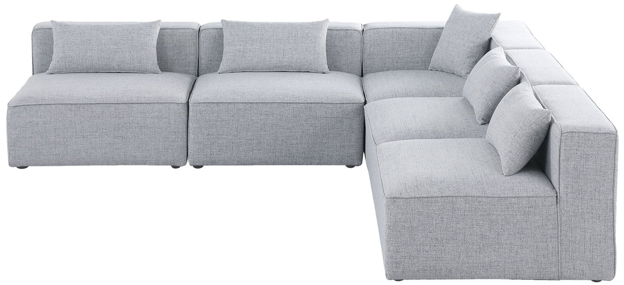 Cube - Modular Sectional 5 Piece - Gray - Fabric - Modern & Contemporary - 630Grey - Sec5B - Home Elegance USA - 3