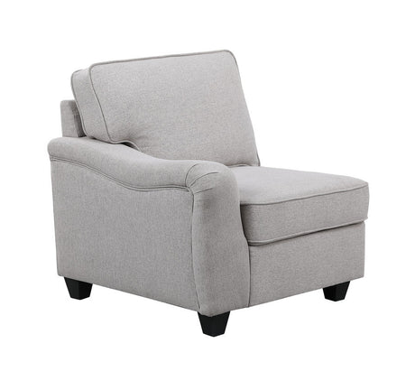 Leo 125' Light Gray Linen 7Pc Modular L-Shape Sectional Sofa and Ottoman - sold by Home Elegance USA