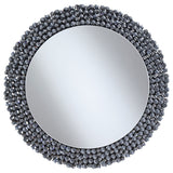 Wall Mirror - Claudette Round Wall Mirror with Textural Frame Grey