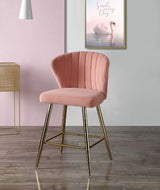 Acme - Rizgek Counter Height Chair 96090 Pink Velvet & Gold Finish