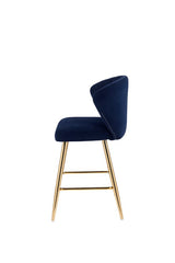 Acme - Rizgek Counter Height Chair 96092 Blue Velvet & Gold Finish