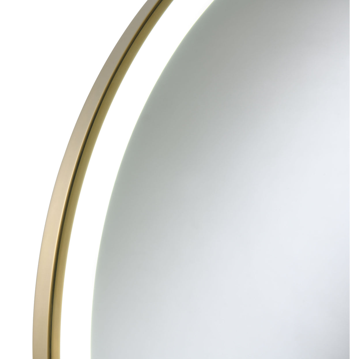 Table Mirror - Jocelyn Round Table Top LED Vanity Mirror White Marble Base Gold Frame