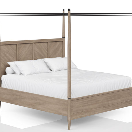 Queen Canopy Bedroom Set with a 2 Drawer Nightstand. a modern Dresser with Poster Mirror and a Door Chest. - sold by Home Elegance USA