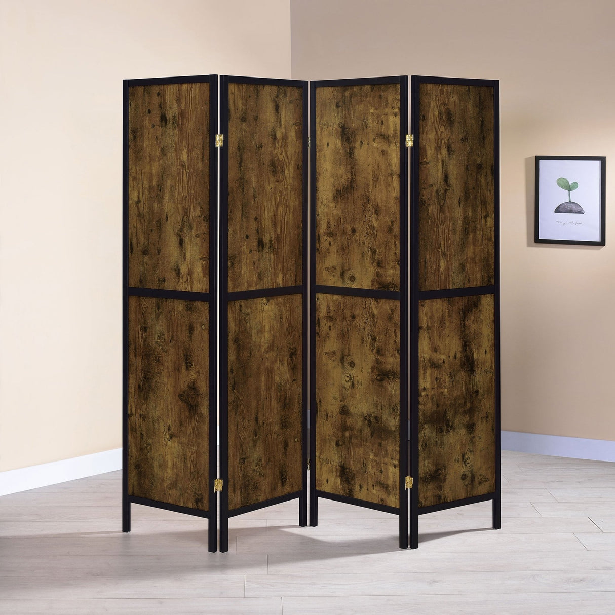 Deepika 4 - panel Folding Screen Antique Nutmeg and Black - 961413 - image - 2