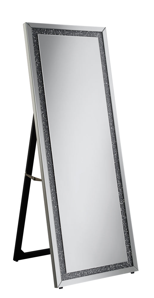 Standing Mirror - Novak Rectangular Cheval Floor Mirror Silver