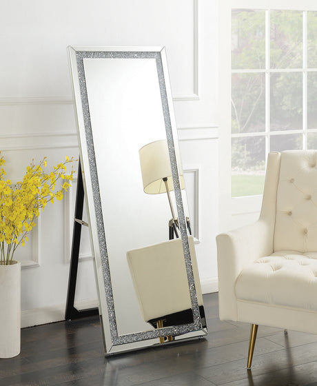 Standing Mirror - Novak Rectangular Cheval Floor Mirror Silver