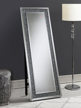 Carisi Rectangular Standing Mirror with LED Lighting Silver | Coaster | Home Elegance USA