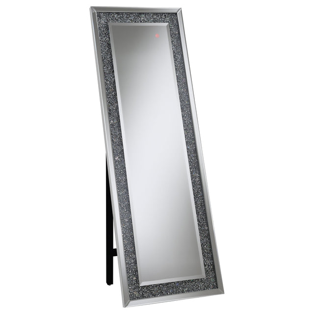 Carisi Rectangular Standing Mirror with LED Lighting Silver | Coaster | Home Elegance USA