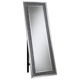 Standing Mirror - Carisi Rectangular Standing Mirror with LED Lighting Silver