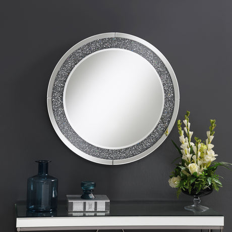 Wall Mirror - Lixue Round Wall Mirror with LED Lighting Silver