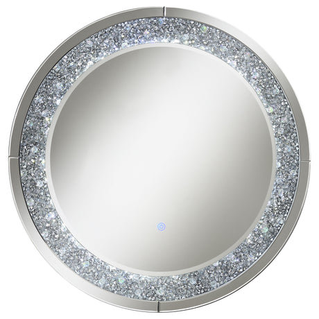 Wall Mirror - Lixue Round Wall Mirror with LED Lighting Silver