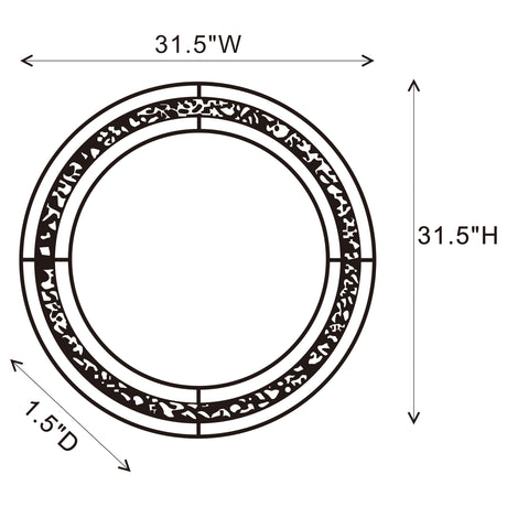 Wall Mirror - Lixue Round Wall Mirror with LED Lighting Silver