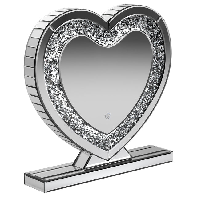 Table Mirror - Euston Heart Shape Table Mirror Silver