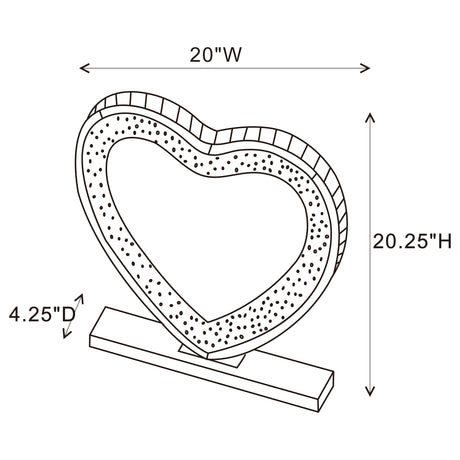 Table Mirror - Euston Heart Shape Table Mirror Silver