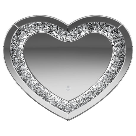 Aiko Heart Shape Wall Mirror Silver | Coaster - 961535 - Home Elegance USA - 3