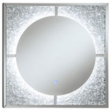 Wall Mirror - Theresa LED Wall Mirror Silver and Black